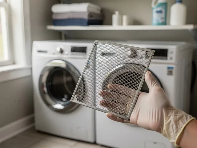 Lomita Dryer Vent Cleaning specialist performing detailed lint trap cleaning service in Lomita