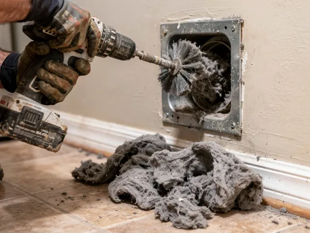 Certified Lomita Dryer Vent Cleaning technician performing dryer vent cleaning in Lomita